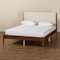 Baxton Studio Lenora Mid-Century Beige Fabric Upholstered and Walnut Brown Finished Wood Platform Bed-King 197-11599-ZORO - alternate 7